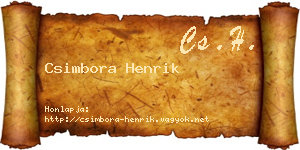 Csimbora Henrik névjegykártya