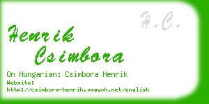 henrik csimbora business card
